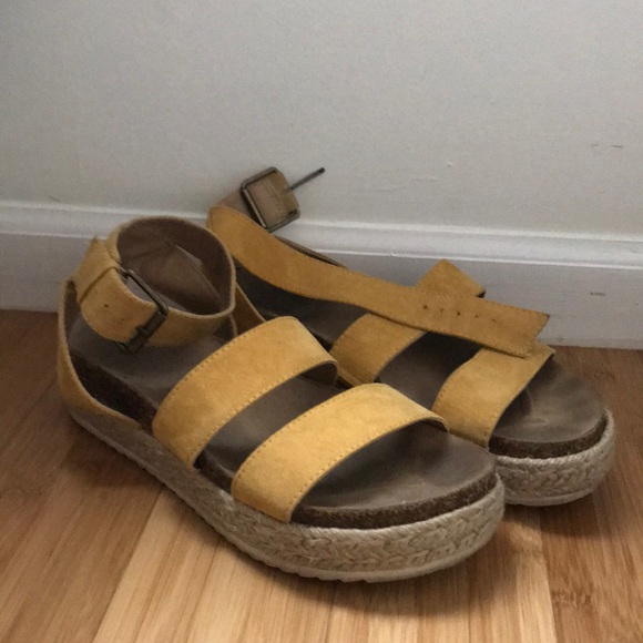 target yellow platform sandals